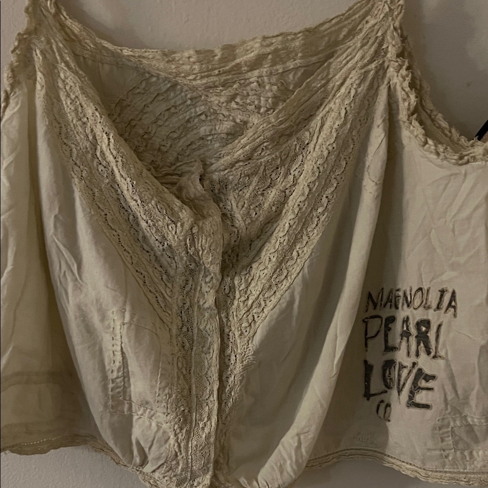 Magnolia Pearl Gray and Cream Short Sleeve Top - Picture 4 of 7